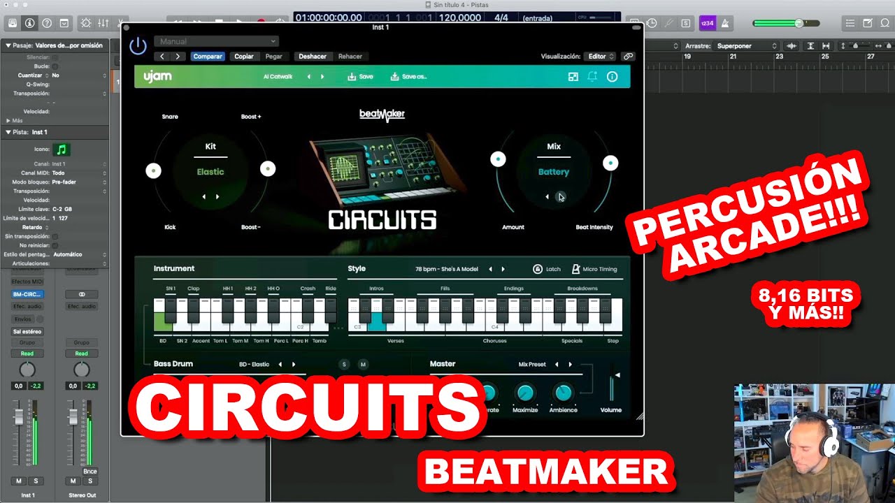 🥁PERCUSION "ARCADE" CON EL BEAKMAKER CIRCUIT DE UJAM (PRUEBAS Y REVIEWS) EN ESPAÑOL