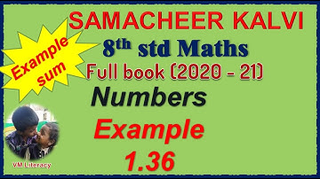 TN 8th maths full book / Numbers / Example sum 1.36 / samacheer kalvi 2020-21 / Find the value