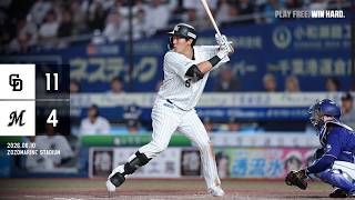 6月10日(水) vs中日ドラゴンズ ゲームハイライト