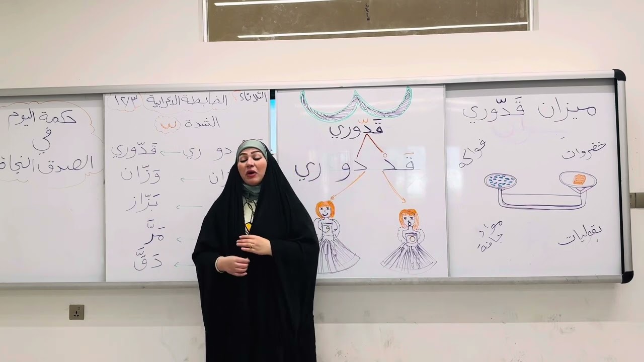 درس ( ميزان قَدّوري )وضابطة الشدة الإعرابية للصف الأول الإبتدائي إشراف الست إخلاص الإبراهيمي