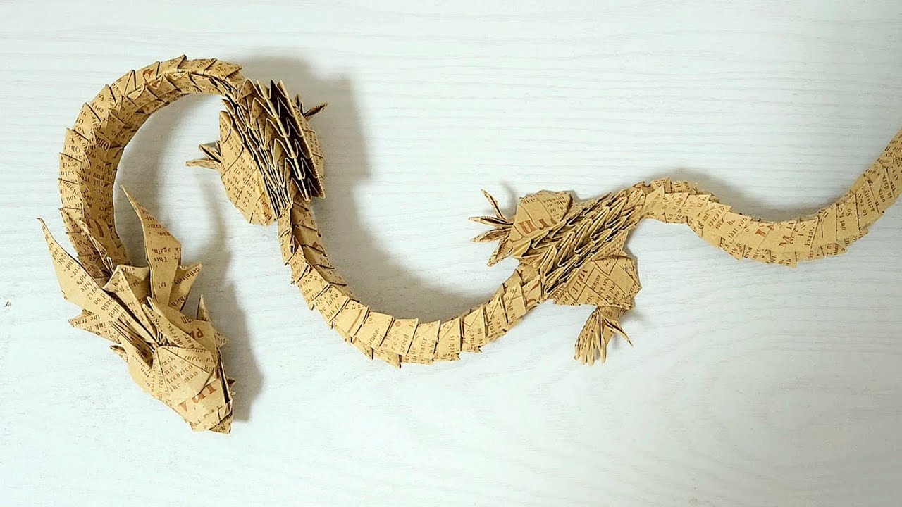 折纸】龙 Origami Dragon - YouTube