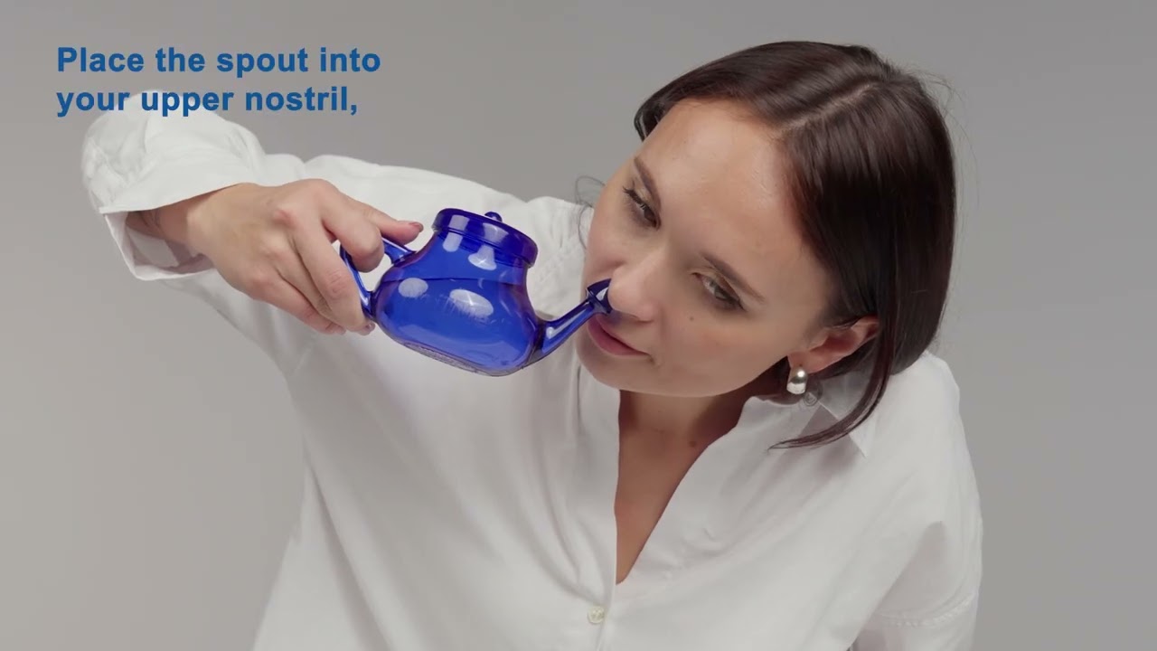 NeilMed NasaFlo Neti Pot с 60 пакетиками для промывания пазух носа