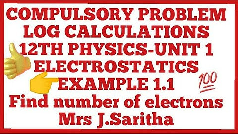 EXAMPLE 1.1I12THPHYSICSIELECTROSTATICSICALCULATE NUMBER OF ELECTRONS IN ONE COULOMB NEGATIVE CHARGE