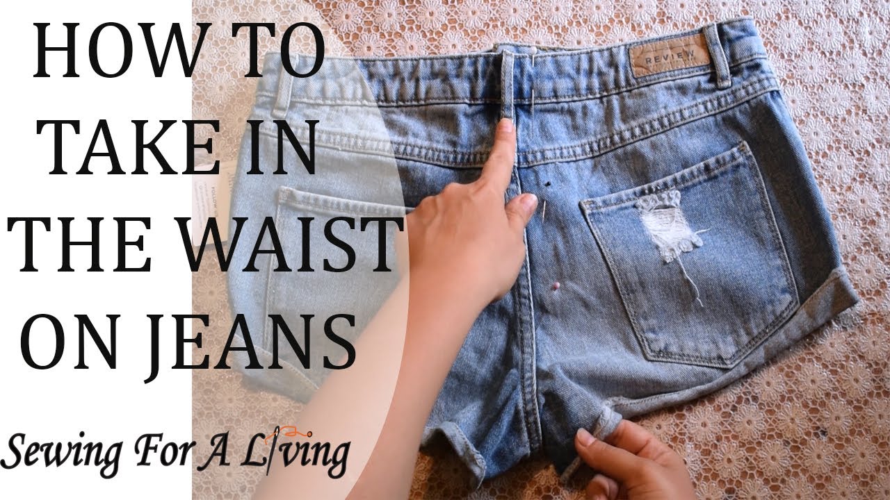 How to take in the waist of jeans - YouTube