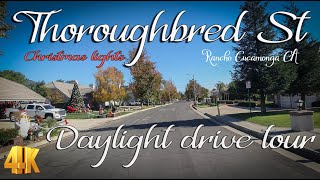Thoroughbred St, Christmas lights Daylight tour 2020 in Rancho Cucamonga CA in 4k