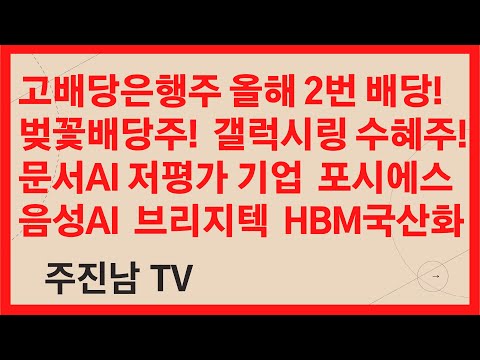   고배당 은행주 2번 배당받는다 갤럭시링 수혜주 브리지텍 포시에스 AI반도체 HBM국산화 장비 수혜주 어보브반도체