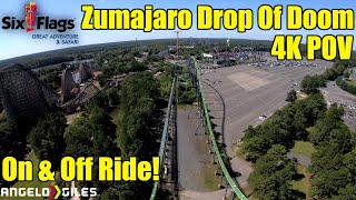 Zumanjaro Drop Of Doom In 4K | POV | Six Flags Great Adventure |