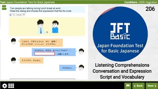 Latihan Soal JFT Basic A2. (24) Script, Vocabulary, Conversation, Expression, Listening and Reading
