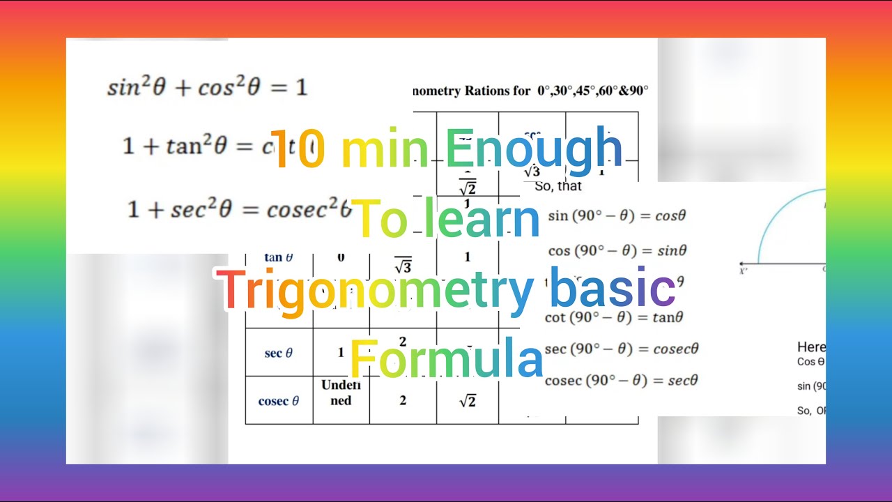Learning Trigonometry basic formula Tip & Explanation (Class 10th level ...