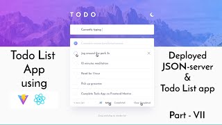 Todo List App using React | Deploy JSON server and todo list app #react #deployment #coding #js