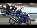 Harley Davidson vs Sportbikes-drag racing