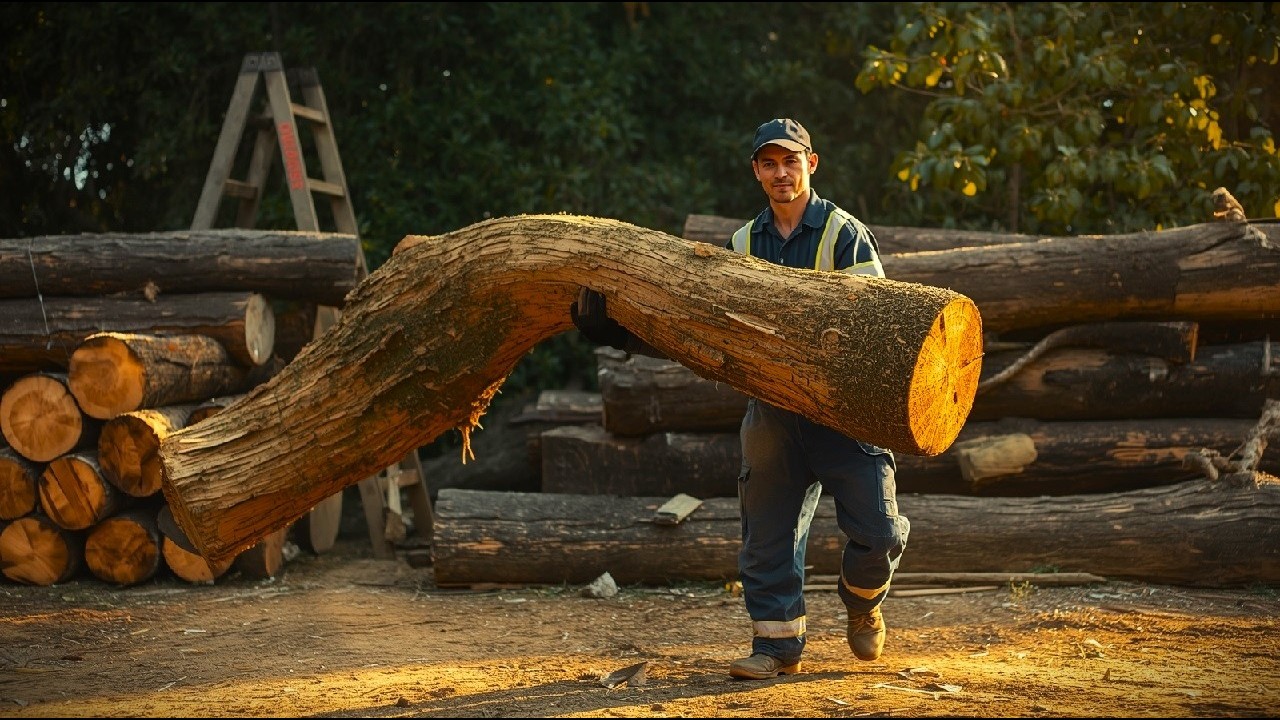 Don't Believe It Until You See It - A Masterpiece Of Art Created From A Bent Log.