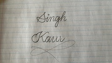 How to write SINGH & KAUR in cursive writing