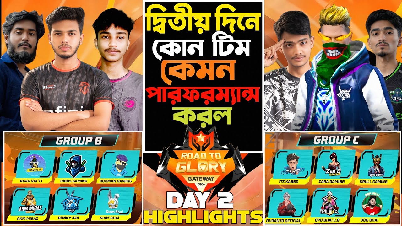 RTG GATEWAY দ্বিতীয় দিনে কোন টিম কেমন পারফরম্যান্স করল || ROAD TO GLORY GATEWAY DAY 2 HIGHLIGHTS 