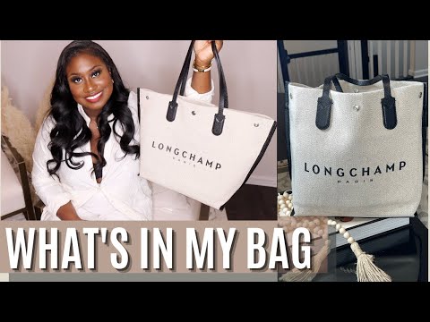 LONGCHAMP ESSENTIAL TOILE CANVAS TOTE + WHAT'S IN MY TRAVEL BAG?? | LIVIABELLE