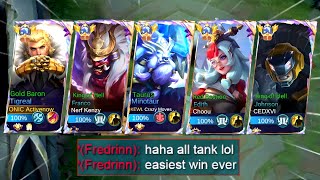 5 MAN GLOBAL TANK in MCL!?( unlimited stun and crown control )  Mobile Legends