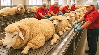 How Millions Of Sheep Are Farmed And Processed For Wool  Meat  Sheep Processing In Factory