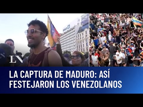 El festejo de los venezolanos en el Obelisco tras la captura de Maduro por parte de EE.UU.