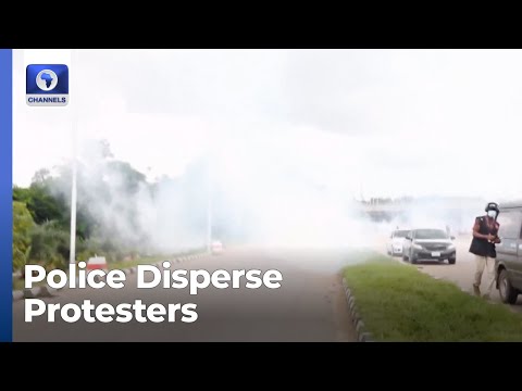 Police Disperse Protesters At Abuja Stadium With Tear Gas
