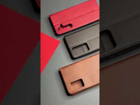 Чохол-книжка для Samsung Galaxy A55 5G (темно-червоний) "Premium", видео 1