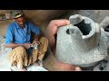 Skillful man casting a metal like pro