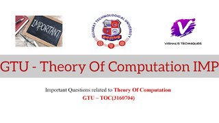 Theory Of Computation 3160704 | GTU Important Question of TOC | SEM 6 | TOC Question Bank | GTU TOC