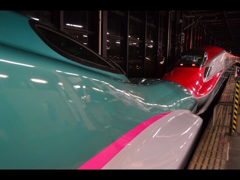 E6系【こまち31号】・E5系【はやぶさ31号】　盛岡駅14番線切り離し