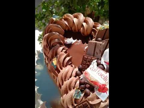 كيك قلب شوكولاته