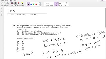 SOA Exam P Question 153 | Variance of Poisson Distribution
