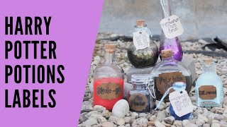 Harry Potter Potions Labels