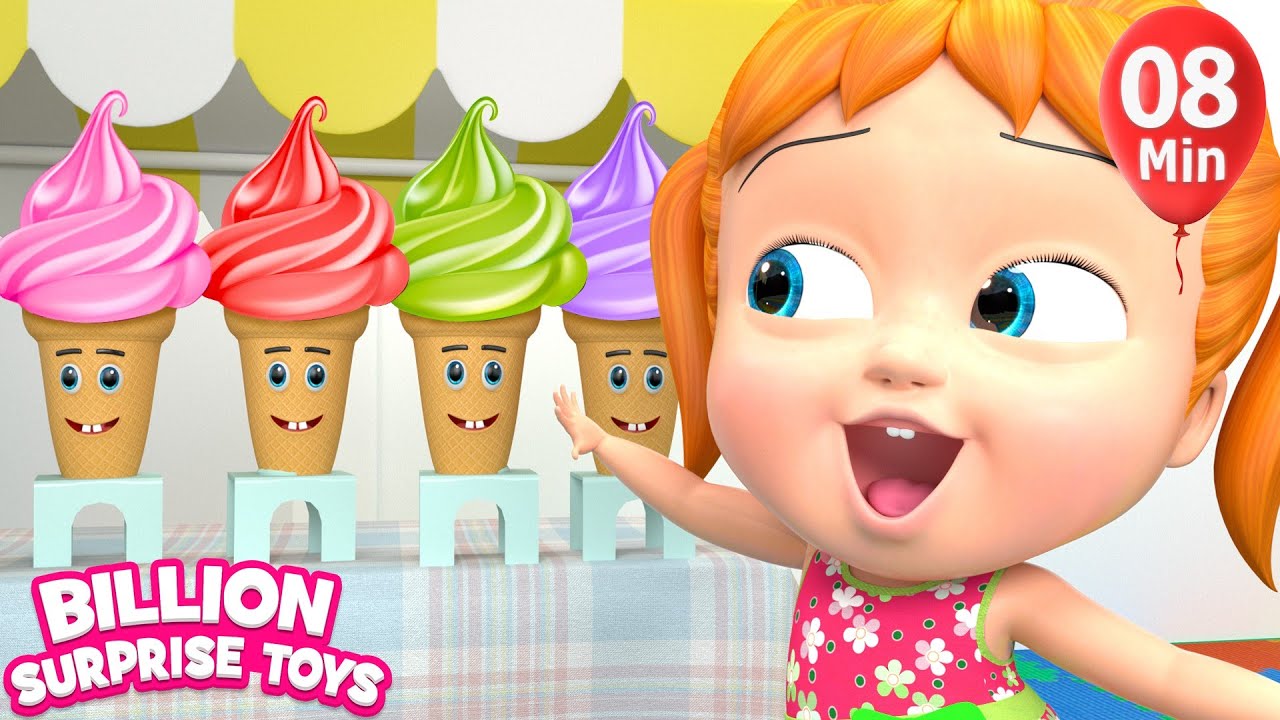 Little Ice Creams BillionSurpriseToys Nursery Rhymes, Kids Songs