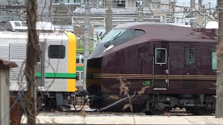 2022/03/08 JR East: Coupling E493 Series & E655 Series at Oku Rail Yard