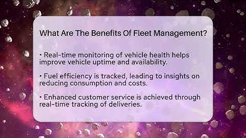 What Are The Benefits Of Fleet Management? - Talking Tech Trends