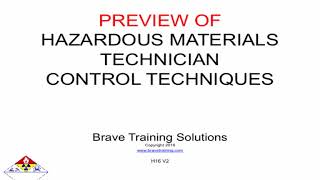 PREVIEW OF HAZMAT TECHNICIAN CONTROL TECHNIQUES POWERPOINT TRAINING PRESENTATION