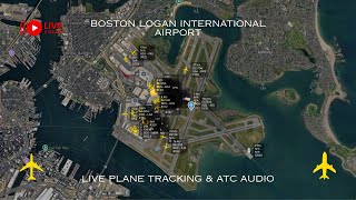 🔴 LIVE: Boston Logan (BOS) International Airport Plane Tracking & ATC audio (Arr/Dep)