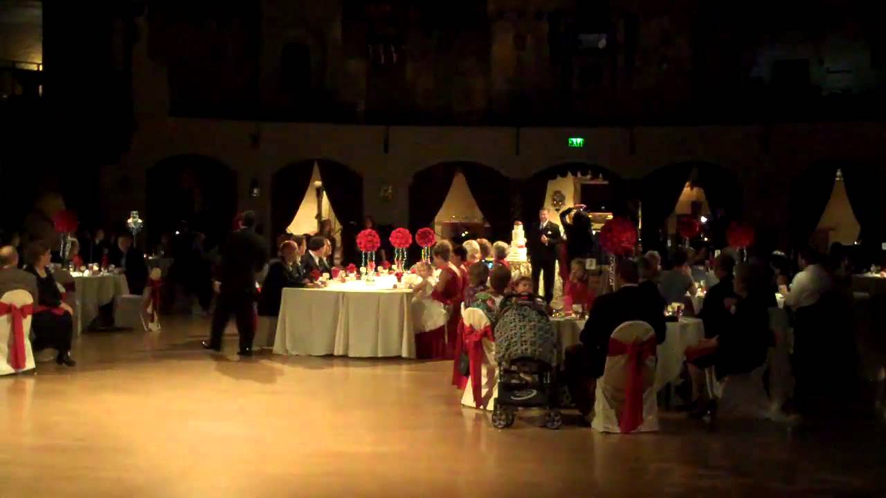 Irina and Russell's wedding party introduction at the Indiana Roof Ballroom