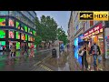 London on a Rainy Evening - July 2021 🌧 London Walk in Heavy Rain - ASMR [4K HDR]