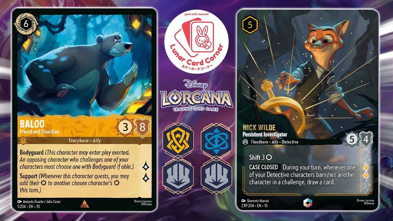 🎬 🟡⚪️เด็คสัตว์ป่า VS เด็คนักสืบ🔵⚪️ | Disney Lorcana TCG
