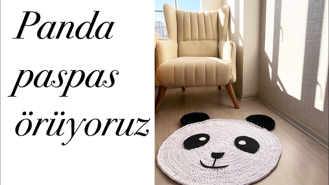 Panda paspas kulak,ağız ve göz yapımı |penye iple paspas