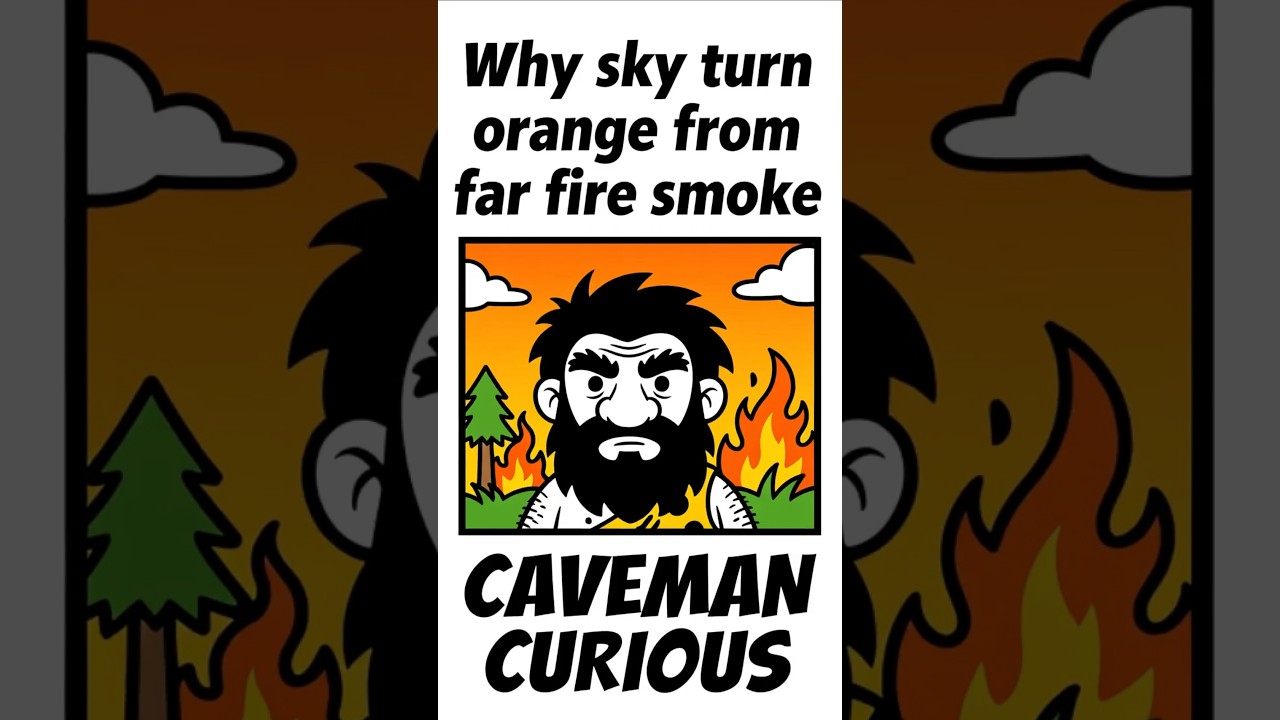 Why sky turn orange from far fire smoke...explains Caveman Curious