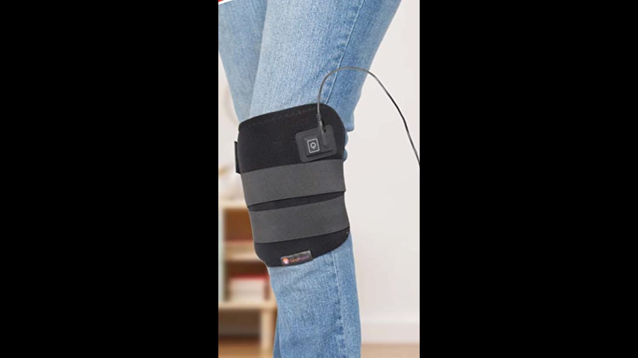 SandPuppy Kneestrap Large - 3 in 1 Electric Heating Pad for Knee pain relief (Black)