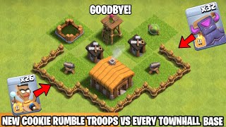 New Cookie Rumble Troops Vs Every Townhall Level Base | Clash of clans