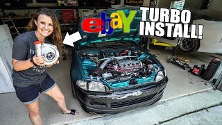 $600 eBay TURBO KIT INSTALL ON THE SLEEPER CIVIC!