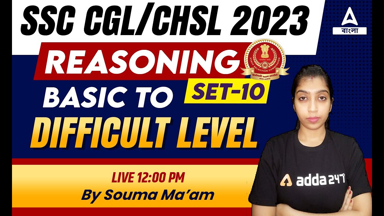 SSC CGL, CHSL 2023 | Reasoning Classes | Basic To Difficult Level #10 ...