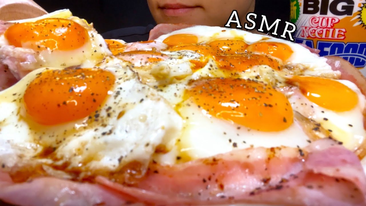 【咀嚼音】ガリバタベーコンエッグ丼を食べる！Bacon and egg rice bowl！/ASMR/EatingSounds/Mukbang/먹방