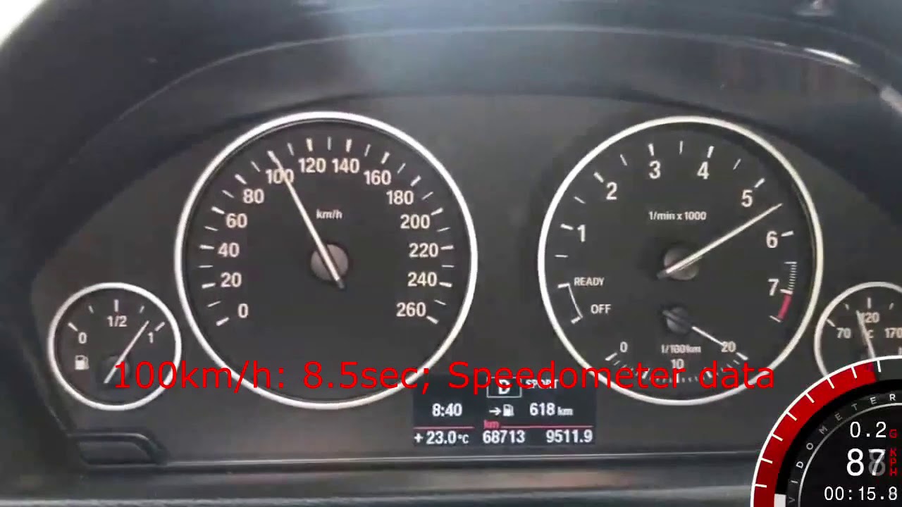 BMW 320i (F3x) xDrive Acceleration 0-100 km/h - YouTube