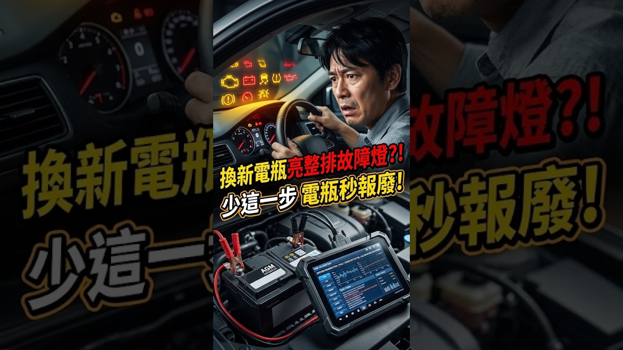 換電瓶亮故障燈先別慌!一鍵清除假性故障、校準 SOH 全攻略#汽車保養 #電瓶更換 #汽車知識 #BMS歸零 #怠速熄火 #AGM電瓶 #汽車維修 #儀表板亮燈 #汽車電瓶 #Shorts 縮圖