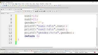 C Program on Variable Declaration Initialization Assignment