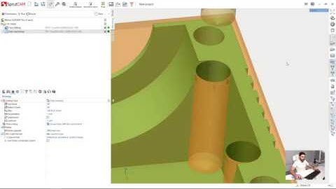 [3 axis milling tutorial SprutCAM 12] - 04 - {1st setup} - Hole machining before roughing