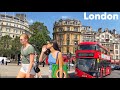 England 🇬🇧Central London Summer Walk | 32°C Sweltering Hot June Walking Tour 4K hdr